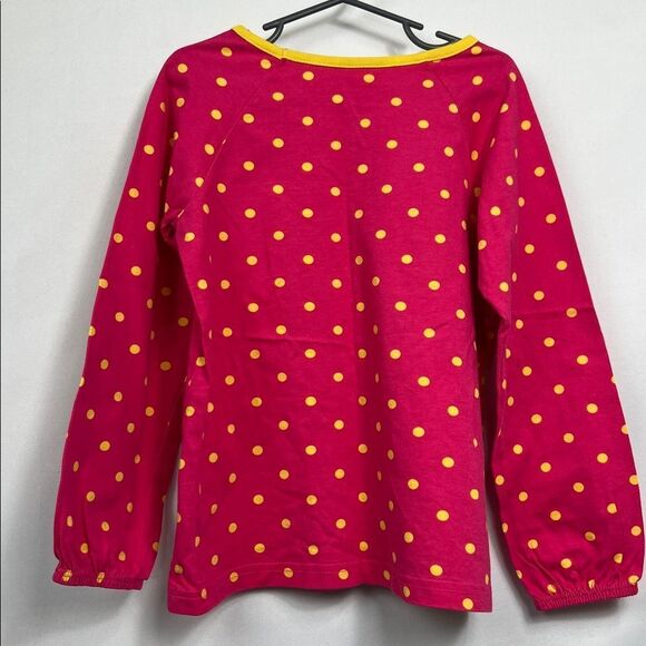 Hanna Andersson Fucshia and Yellow polka dot long sleeve top NWOT size 6-7 years - Picture 7 of 12
